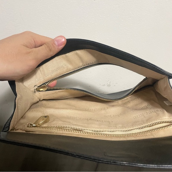 Christopher Kon Black Leather Bag Purse - Picture 6 of 8